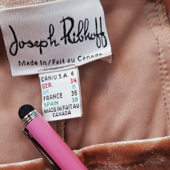 Vtg designer high waisted velvet midi skirt - Picture 3 of 4